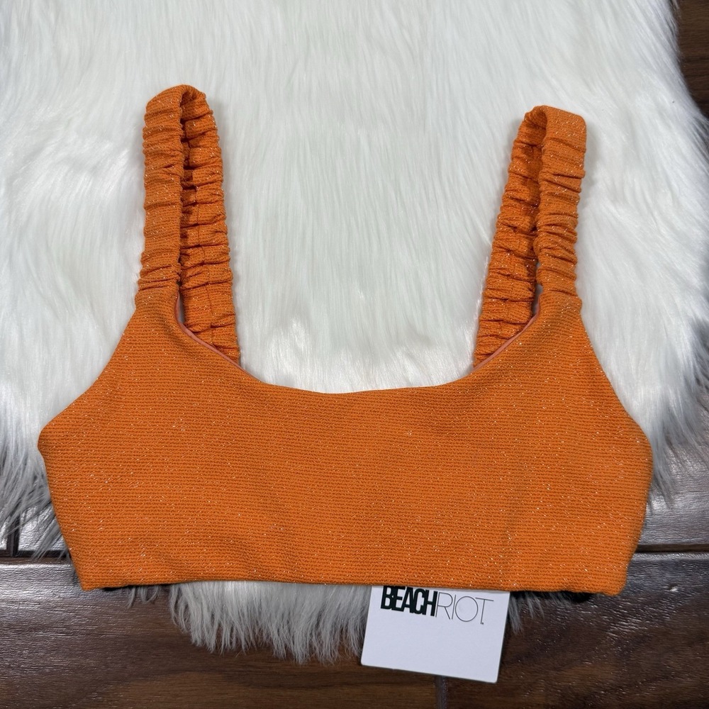 Beach Riot Women's Size Small Orange Haze Effie Swim Suit Bikini Top ONLY